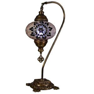 KusKuus Table Lamp Handmade 19" Turkish Mosaic Bedside Lamp SNC15
